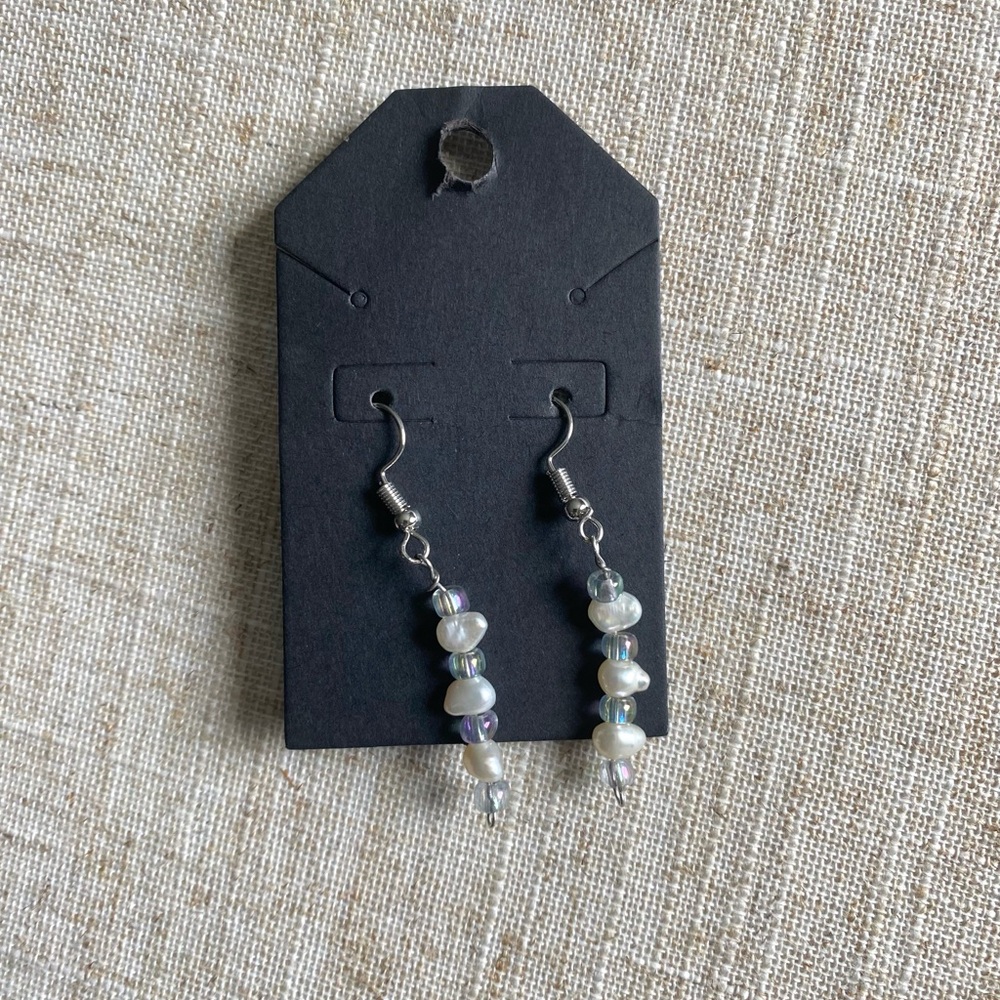 Elegant Silver Pearl Drop Earrings